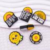Nuevos accesorios decorativos de papelería de girasol inspiradores, cuentas, cuentas sueltas, cuentas quemadas de doble cara, cuentas de goma suave de PVC, abalorios