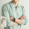 Suéter polo antibacterial de mezcla de lana, engrosado 450g para hombre, 10A, colección otoño/invierno 2026, suéter de lana de punto jacquard