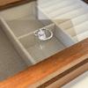 Anel Rosa de Diamante Exquisito Estilo Palácio Versátil Feminino Zircônia Elegante Sobreposto Desgaste de Nicho Avançado Luxo Leve Aberto Desgaste Sobreposto Novo Produto