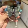 Nuevo Pasador de Flores con Borla Estilo Chino Antiguo para Mujer, Clip de Pato de Primavera y Verano, Pasador de Moda, Clip para Flequillo, Clip Lateral