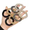 Goma de pelo Retro de Perlas Estilo Coreano, Pulsera Sencilla y Elegante, Diadema de Moda de Doble Uso, Anillo para el Cabello de Cristal, Dulce Accesorio para el Cabello