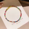 Pulsera Sencilla y de Alta Gama con Hebilla Arcoíris de Zirconia para Mujer, Estilo de Lujo Ligero, Pulsera Versátil, Diseño Exquisito de Nicho, Joyería de Mano para Mujer
