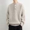 Suéter de Punto con Cuello Redondo Nuevo para Otoño e Invierno de Amazon Transfronterizo para Hombre Estilo Perezoso Chaqueta Suéter Capa Interior Holgada