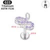 G23 Titanium Alloy Butterfly Lip Nail Inner Tooth Ear Bone Nail Simple Accessible Luxury Threaded Rod Cochlear Nail Girls Earring Piercing
