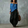 2026 Nuevo Conjunto Casual de Pantalones Largos Anchos de Moda Off-Shoulder con Bloques de Color de Amazon