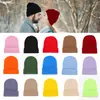 Comercio Transfronterizo Acrílico Puro Informal Invierno Gorro de Esquí Doble Capa Tejido Gorro Beanie Sin Visera Cálido de Invierno