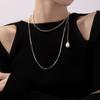 Collar de acero de titanio simple con temperamento de alta gama de nueva moda 2023 para mujer, explosiones de primavera y verano que no se desvanecen, delicada cadena de clavícula