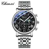 Reloj de pulsera multifuncional Chenxi para hombre, con calendario de fases lunares, resistente al agua, diseño romano, reloj de transmisión en vivo transfronteriza del fabricante para hombre