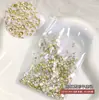 Bolsa de Acessórios Coloridos para Nail Art com Strass de Fundo Plano, Tamanhos Mistos, Strass Redondos Pequenos Transparentes Brancos Super Brilhantes para Nail Art DIY
