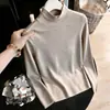 Camiseta de Lã Tricotada de Manga Longa com Gola Alta Meia-Calça Feminina Outono/Inverno 2026