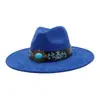 Aliexpress Amazon Otoño Top de Corazón de Gamuza Sombrero Fedora de Ala Ancha Sombrero Jazz de Ala Plana Sombrero de Caballero