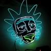 Máscara Halloween Rick Morty Engraçada cos Baile de Máscaras Show Máscara led Semana Rick and Morty