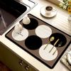 Tapete Escurridor de Cocina Estilo Americano Tapete para Encimera Mesa de Bar Absorbente de Agua Antideslizante Aislante de Calor Tapete de Comedor Tapete para Café Tapete para Control de Agua para Tazón Plato