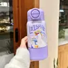 Copo Térmico para Meninas Alto Valor Estudante Grande Capacidade Copo de Isolamento Frio Garrafa de Água Portátil Canudo Duplo para Bebida Copo de Água Infantil