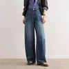Jeans Azules Scythe para Mujer, Novedad Otoño/Invierno 2026, Pantalones de Pierna Ancha de Cintura Alta de Moda, Pantalones Rectos Sueltos con Efecto Drapeado