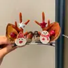 Chifres de Rena de Natal Transfronteiriços Decoração de Árvore Pequena Presilha de Cabelo de Natal Pelúcia Fofa Adereço de Cabeça para Festa de Feriado Acessórios de Cabelo para Meninas