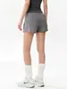 Conjunto de Shorts Esportivos Femininos de Cintura Alta Soltos de Secagem Rápida Verão Outdoor Corrida Treinamento Pilates Yoga Fitness Bermudas