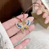 Novo Estilo Chinês Esmalte Longo Borboleta Étnico Colar para Mulheres Corrente de Suéter Leve de Luxo Acessórios de Pingente