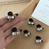 Perla Negra Pedrería Pequeño Clip para Mujer de Gama Alta Nuevo Pasador Lateral Pinza Lateral Flequillo de Princesa Pinza Pequeña Accesorios para el Cabello