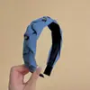 Nova Faixa de Cabelo Larga Tecida em Jeans Torcido da Coreia do Sul Acessório de Cabelo com Strass para Topo da Cabeça Penteado para Cabelos Soltos Acessórios de Cabelo para Mulheres