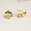Pendientes Nudos Anillo Cruzados Europeos y Americanos Nuevos Aro Redondo Multicapa Pendientes Gruesos Estilo Simple Liso Joyería de Oreja para Mujeres