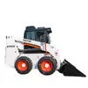 Cargadora compacta de dirección deslizante para montar, Máquina compacta de dirección deslizante multifunción con ruedas, Carretilla elevadora para carga y descarga de arena y grava en obras de construcción