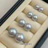 Pendientes de botón S999 Plata Pura Sangre Azul con Luz Fría Iridiscente Perla Blanca Australiana para Mujer Sin Lóbulo Perforado, Pendientes de Clip con un Toque de Lujo de Alta Gama