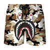 Pantalones cortos de verano transfronterizos nuevos con estampado digital 3D de cabeza de tiburón, para pareja, hombres y mujeres, marca de moda japonesa, pantalones de playa