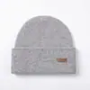 Venta Directa del Fabricante, Disponible Dropshipping, Gorro de Lana Pura de Doble Capa, Gorro de Invierno de Color Sólido Unisex Grueso de Punto