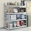Estante de Almacenamiento de Cocina de Acero Inoxidable con Ruedas, Estante de Almacenamiento Multifuncional de Múltiples Niveles de Pie, Móvil, Recoger