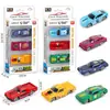 Coches de Juguete Transfronterizos para Niños, Coches de Carreras Deslizables de Aleación, Modelos de Simulación de Coches Pequeños, Vehículos de Ingeniería, Coches de Policía, Camiones de Bomberos Set