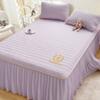 Set de Tres Piezas de Colchoneta de Látex de Verano Falda de Cama Colchoneta de Seda de Hielo Color Sólido Juego de Cama Colchoneta Suave Hogar Simple Colchoneta Fresca