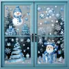 Papá Noel Vacaciones Bola de Cristal Vidrio Electrostático Ventana Decoración Pegatina Luna Pingüino Reno Muñeco de Nieve Azul