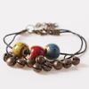 Estilo Étnico Cerámica Joyería Campana Pulsera Tejida Tamaño Ajustable Regalo para Mejor Amigo Proveedor de Vendedor Ambulante Hecho a Mano