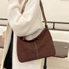 Bolso de mano gamuza otoño 2024 nuevo gran capacidad terciopelo color contrastante nicho bandolera bolso de mano para ir al trabajo bolso