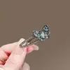 Exquisito Pinza de Pato Pinza para el Cabello Diamantes de Imitación Mariposa Pinza Metálica para el Cabello Diseño de Nicho Femenino Pinza para Flequillo Pinza para Cabello Suelto Pinza Lateral