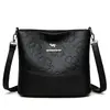 Popular Bolso de Moda para Mujer, Bolso Cubo Elegante de Cuero Suave Multicapa, Bolso de Hombro Cruzado de Gran Capacidad para Madres de Edad Media