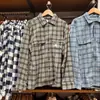 Camisa Masculina Japonesa Outono/Inverno Nova com Dois Bolsos Xadrez Casual Moda Versátil Camisa/Camisa de Manga Longa 486615