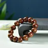 Pulseira de Pera Huanghua de Folha Grande Masculina Pulseira de Contas de Buda de Jacarandá Pera Kang Rosário Feminino 108 Joias Fabricantes Atacado