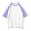 Camiseta publicitaria de cuello redondo ropa de clase personalizada combinación de colores camiseta de manga raglán estampado de logotipo ropa de actividad para fiesta personalizada grupo