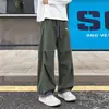 Calça Scimitar Dopamine Cor Blocada Patchwork à Prova de Três Elementos Macia para Exterior Outono Marca Tendência Elástica Moda Casual Esportiva Calça Longa