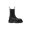 Botas Chelsea de Cavaleiro Estilo Britânico com Solado Grosso Femininas de Cano Médio com Manga em Lã Forrada de Cor Contrastante Botas Curtas tipo Chaminé Outono 2025
