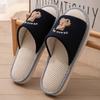 Chinelo de Linho Masculino Primavera e Verão 2025 Novo para Casa Antiderrapante Respirável Absorvente de Suor Chinelos de Chão para Casal para Todas as Estações Mulheres