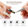 Conjunto de pintura para unhas caneta caneta de traço fino caneta com gancho 3 conjuntos de caneta de pintura colorida haste preta ferramentas de nail art atacado