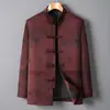 Traje Tang estilo chino para hombres de mediana edad y ancianos, ropa de invierno, ropa de papá, abuelo, chaqueta abrigo acolchada de algodón engrosado con terciopelo, talla grande