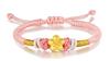 Vietnam Flor de Durazno Dorado Cuentas de Transferencia Cuerda Roja Latón Chapado en Oro Nudo de Flor de Durazno DIY Pulsera con Cuentas Pulsera para Pareja