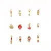 Jingdian Jewelry Cobre Chapado en Oro Colgante Pequeño de Gota Accesorios Pulsera Trenzada DIY Año Animal Accesorios de Cuerda Roja Colgante