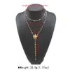 Conjunto de collar metálico con flor de esmalte de colores estilo 'ins' transfronterizo, collar de cadena de cristal colorido de moda para clavícula para mujer