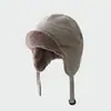 Nuevo Sombrero de Aviador Estilo Coreano de Invierno, Sombrero Lei Feng de Lana de Cordero Portátil por Ambos Lados para Mujeres, Hace que la Cara Parezca Más Pequeña, Sombrero Cálido con Protección para los Oídos para Hombres