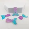 Sereia de desenho animado DIY cauda de peixe acessório de resina bicolor colar pingente de chave material para presilha de cabelo infantil marinha